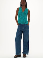 Whistles Blue Diagonal Snake Vest Top - Image 1 of 1