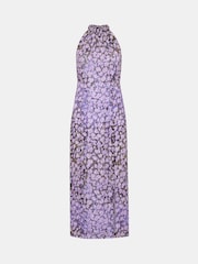Whistles Purple Floral Metallic Dobby Dress - Image 5 of 5
