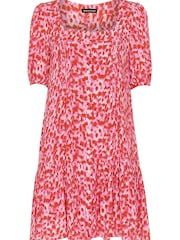 Whistles Pink Blurred Strokes Flippy Dress - Image 4 of 4