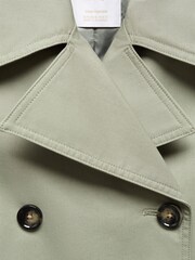 Mango Green Double-Button Trench Coat - Image 9 of 9