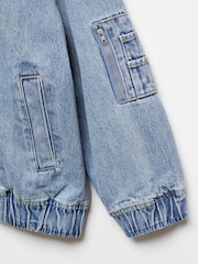 Mango Blue Denim Bomber Jacket - Image 6 of 6