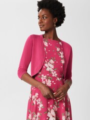 Hobbs Pink Womens Carrie Bolero Cardigan - Image 1 of 4