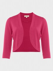 Hobbs Pink Womens Carrie Bolero Cardigan - Image 3 of 4