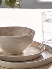 12 Piece Pink Florence Geo Pattern Dinner Set - Image 3 of 6