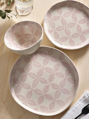 12 Piece Pink Florence Geo Pattern Dinner Set - Image 6 of 6