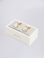 MOSS Gold Tone Mother of Pearl Cufflinks - Image 2 of 2