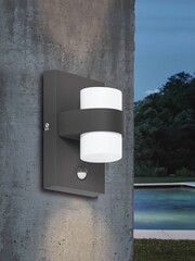 Eglo White Atollari Modern Outdoor Wall Light With Sensor - Image 2 of 4