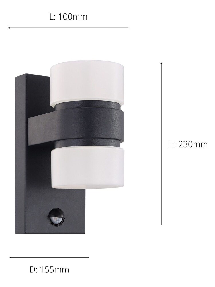 Eglo White Atollari Modern Outdoor Wall Light With Sensor - Image 4 of 4