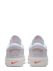 Nike White/Coral Court Legacy Lift Platform Trainers - Image 3 of 8