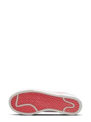 Nike White/Coral Court Legacy Lift Platform Trainers - Image 4 of 8