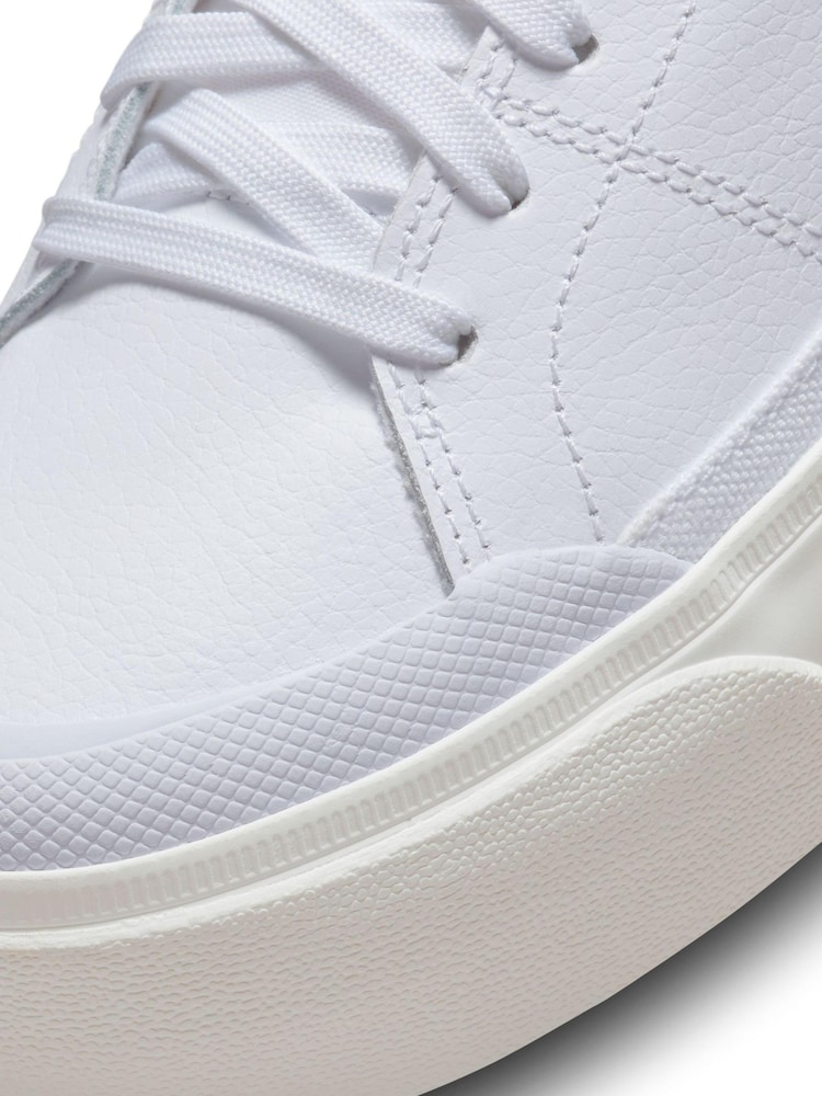 Nike White/Coral Court Legacy Lift Platform Trainers - Image 5 of 8