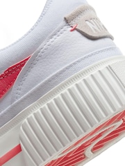Nike White/Coral Court Legacy Lift Platform Trainers - Image 6 of 8