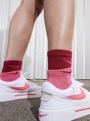 Nike White/Coral Court Legacy Lift Platform Trainers - Image 7 of 8