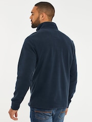 Темно-синий - Threadbare Quarter Zip Quilted Fleece джемпер - Image 2 of 4