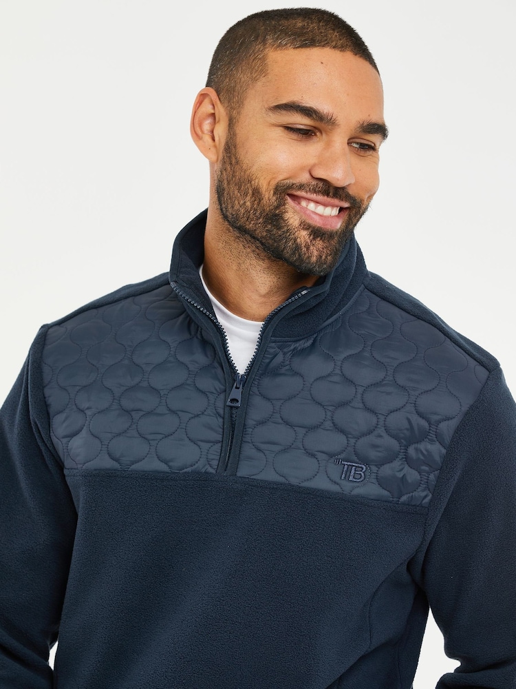 Темно-синий - Threadbare Quarter Zip Quilted Fleece джемпер - Image 4 of 4 Темно-синий - Threadbare Quarter Zip Quilted Fleece джемпер - Image 4 of 4