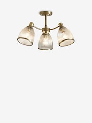 Brass Willow 3 Light Flush Fitting Ceiling Light - Image 3 of 7