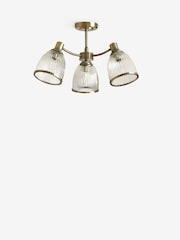 Brass Willow 3 Light Flush Fitting Ceiling Light - Image 4 of 7