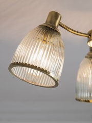 Brass Willow 3 Light Flush Fitting Ceiling Light - Image 5 of 7