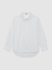 Reiss White Jenny Senior Cotton Buttoned Shirt - Image 2 of 7