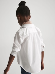 Reiss White Jenny Senior Cotton Buttoned Shirt - Image 5 of 7