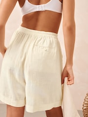 Gelb - Shorts aus Leinenmischung - Bild 4 von 4