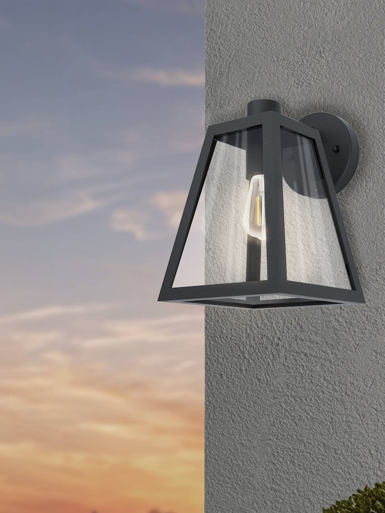 Eglo Black Mirandola Glass Outdoor Wall Light - Image 1 of 3