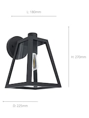 Eglo Black Mirandola Glass Outdoor Wall Light - Image 3 of 3
