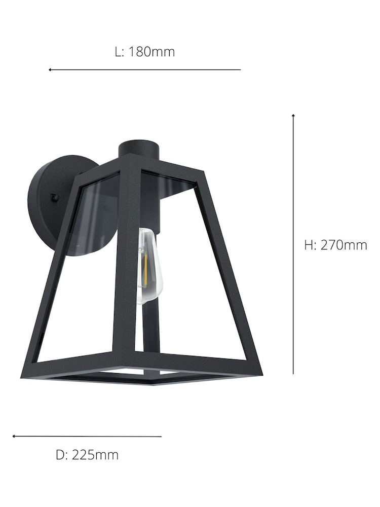 Eglo Black Mirandola Glass Outdoor Wall Light - Image 3 of 3