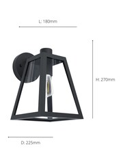 Eglo Black Mirandola Glass Outdoor Wall Light - Image 4 of 5