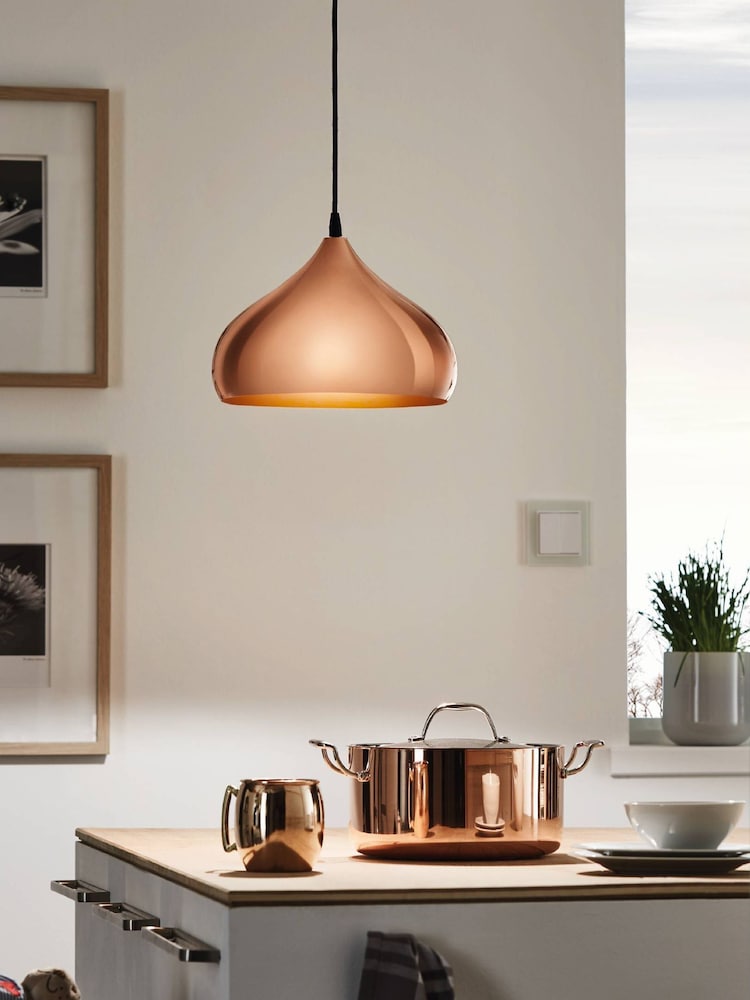 Eglo Copper Hapton Vintage Ceiling Light Pendant - Image 1 of 4
