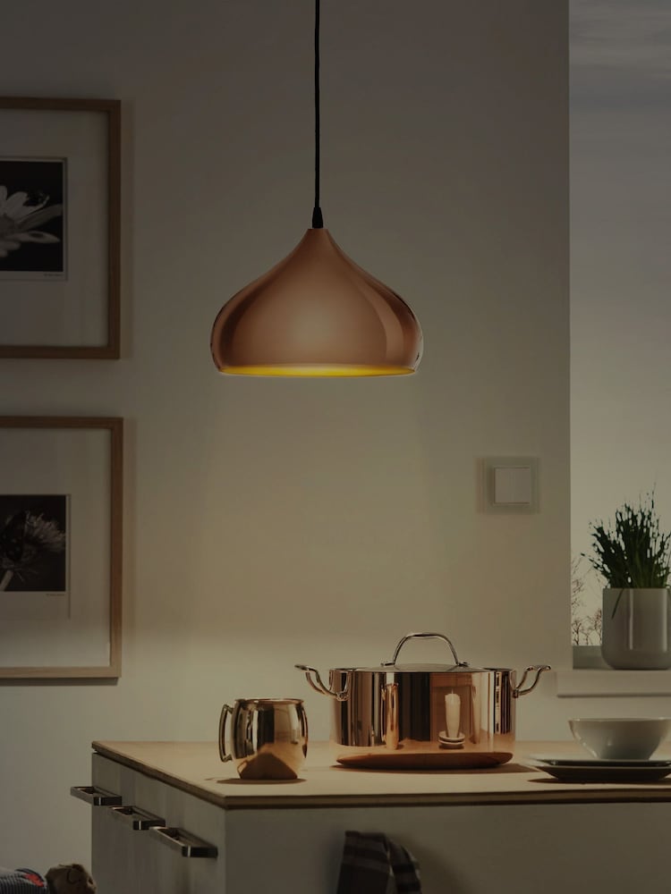 Eglo Copper Hapton Vintage Ceiling Light Pendant - Image 2 of 4