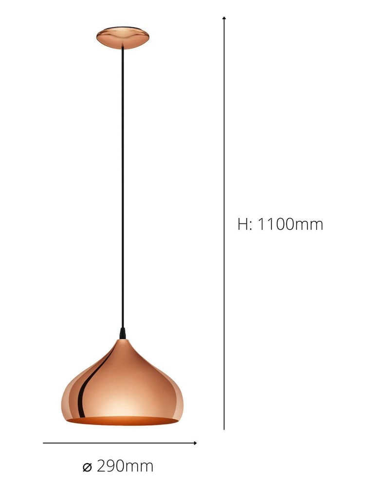 Eglo Copper Hapton Vintage Ceiling Light Pendant - Image 4 of 4