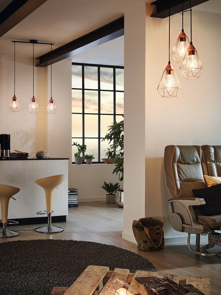 Eglo Copper Tarbes Geometric Ceiling Light Pendant - Image 1 of 2