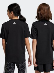 adidas Black Essentials Linear Logo 100% Cotton T-Shirt - Image 2 of 7