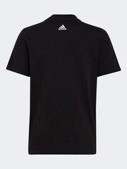 adidas Black Essentials Linear Logo 100% Cotton T-Shirt - Image 4 of 7