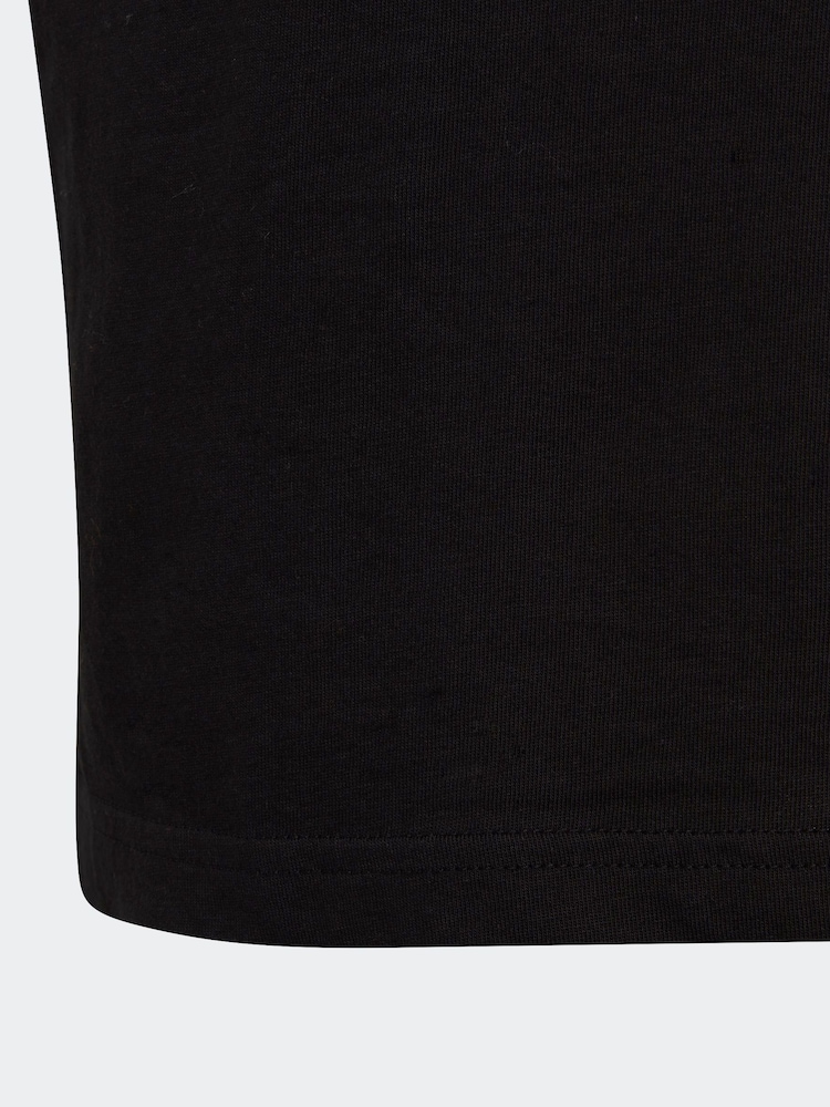adidas Black Essentials Linear Logo 100% Cotton T-Shirt - Image 7 of 7