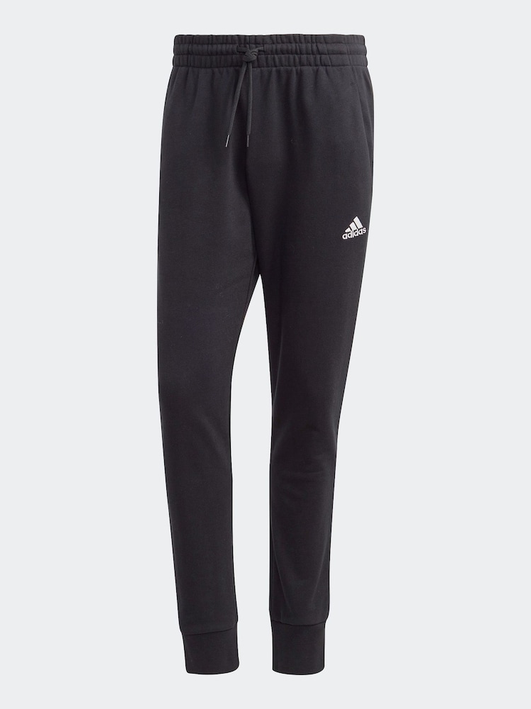 adidas Black Sportswear Essentials French Terry Tapered Cuff 100% Cotton Joggers - Image 11 of 11
