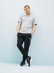adidas Black Sportswear Essentials French Terry Tapered Cuff 100% Cotton Joggers - Image 3 of 11