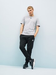 adidas Black Sportswear Essentials French Terry Tapered Cuff 100% Cotton Joggers - Image 4 of 11