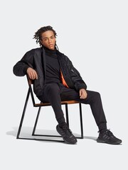 adidas Black Sportswear Essentials French Terry Tapered Cuff 100% Cotton Joggers - Image 8 of 11