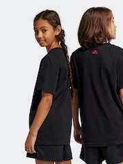 adidas Black/Red Bold Logo 100% Cotton T-Shirt - Image 6 of 6