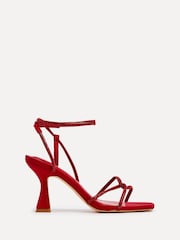 Linzi Red Entice Diamante Embellished Strappy Heeled Sandals - Image 2 of 5