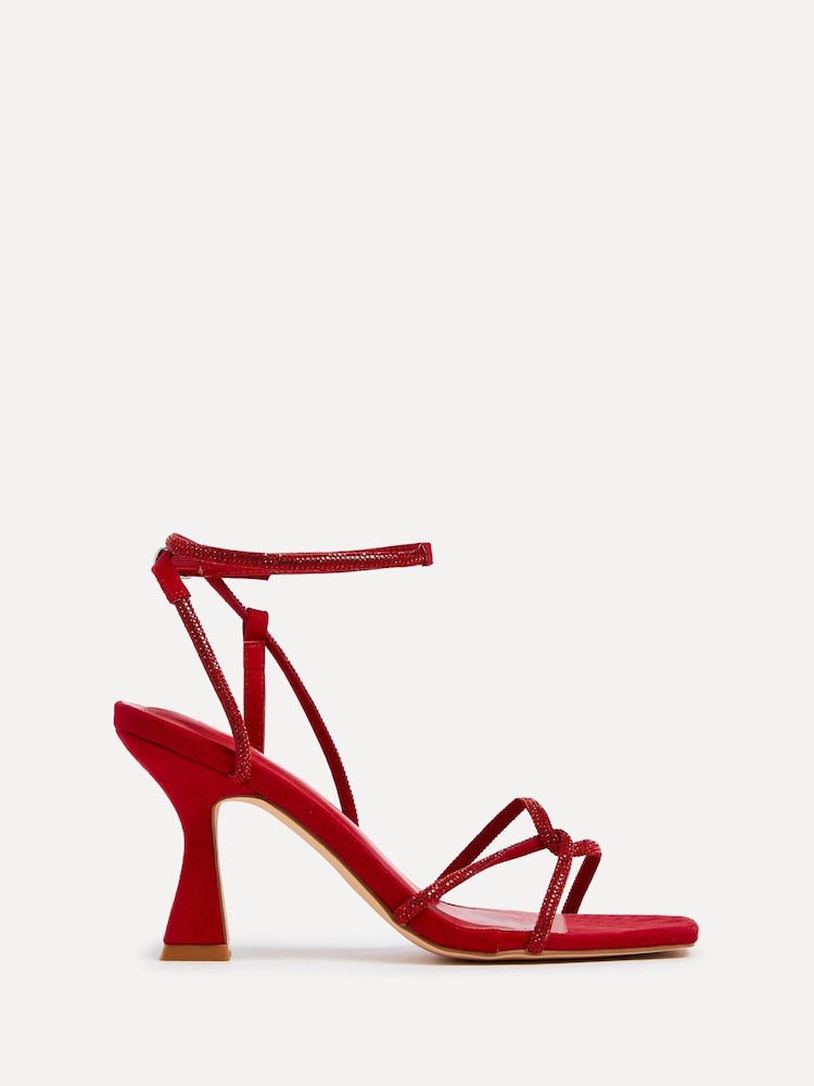 Rot - Linzi Entice Diamante Embellished Strappy Heeled Sandals - Bild 2 von 5 Rot - Linzi Entice Diamante Embellished Strappy Heeled Sandals - Bild 2 von 5