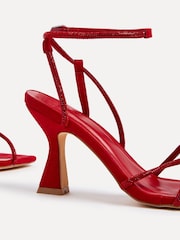 Linzi Red Entice Diamante Embellished Strappy Heeled Sandals - Image 4 of 5