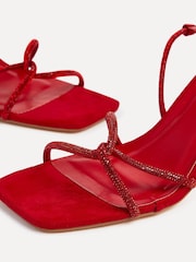 Linzi Red Entice Diamante Embellished Strappy Heeled Sandals - Image 5 of 5