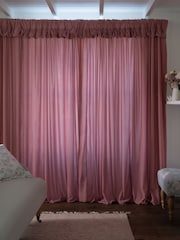 Shabby Chic by Rachel Ashwell® Pink Pencil Pleat Velvet Ruffle Lined Curtains - Image 2 of 4