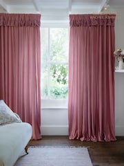 Shabby Chic by Rachel Ashwell® Pink Pencil Pleat Velvet Ruffle Lined Curtains - Image 5 of 5