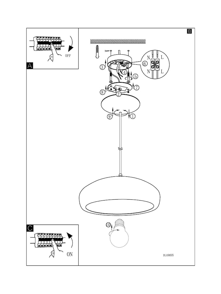 Eglo Black/Copper Mogano Ceiling Light Pendant - Image 5 of 5