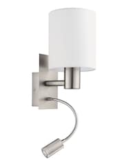 Eglo White Pasteri Fabric Wall Lamp With Reading Light - Image 2 of 3