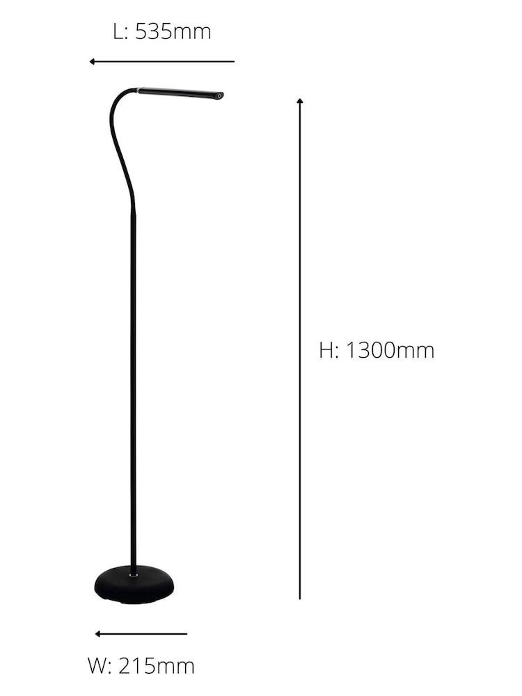 Eglo Black Laroa LED Touch Floor Lamp - Image 4 of 4 Eglo Black Laroa LED Touch Floor Lamp - Image 4 of 4